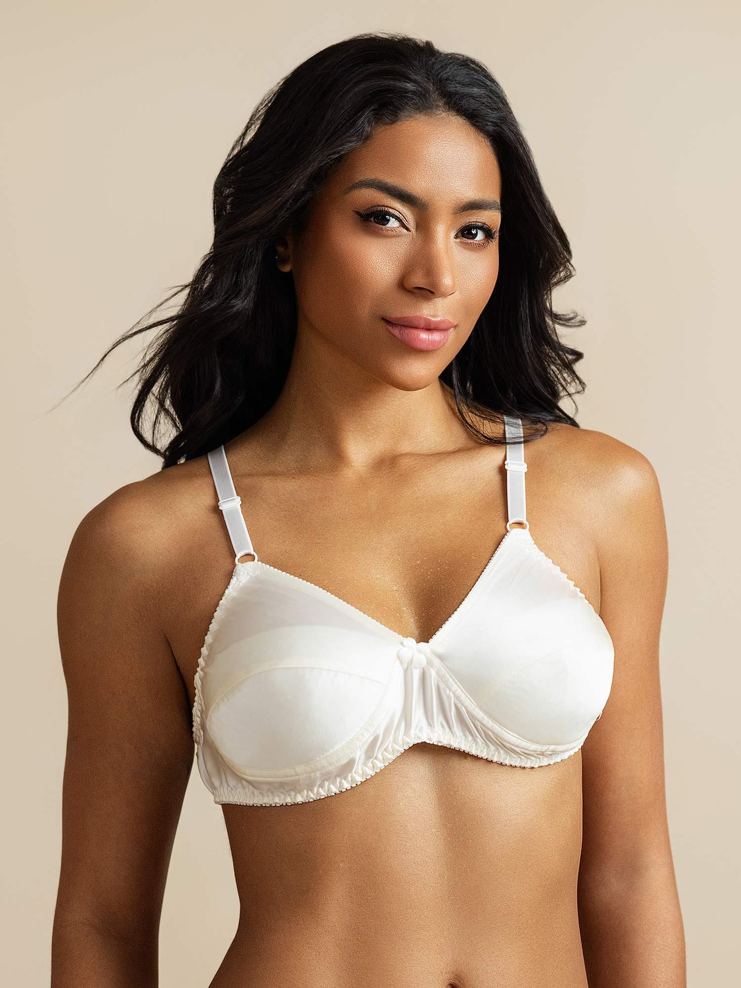 [White] SilkSilky  Pure Silk Bra 001,