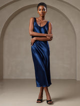 [Dark Blue] SilkSilky  Sleeveless Scoop Neck Dress 001