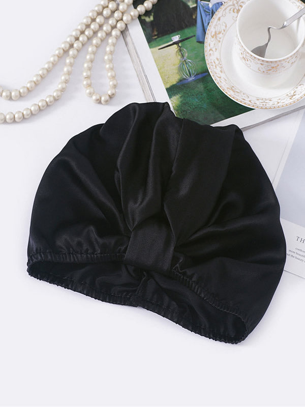 SilkSilky  Pure Silk Sleep Cap Black 002