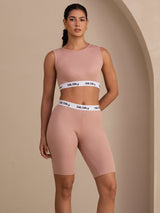 [Pink] SilkSilky  Sleeveless Crew Neck Women's Outfit Sets 004
