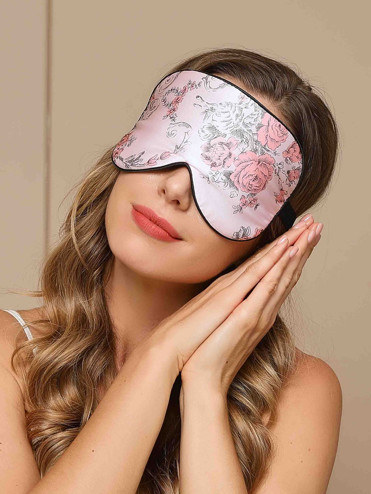 SilkSilky US 19Momme Pure Silk Eye Mask Pink 002