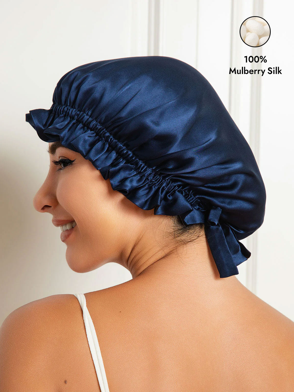 [Dark Blue] SilkSilky  Sleep Cap 001