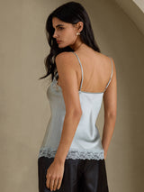 [Grayish Blue] SilkSilky  Spaghetti Strap V Neck Camisole Top 002