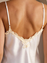 [White] SilkSilky Spaghetti Strap V Neck Camisole Top 005