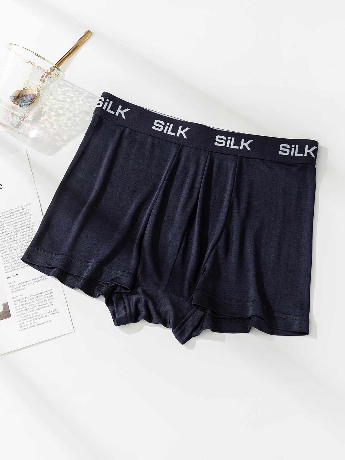 [Dark Blue] SilkSilky  Pure Silk Mens Underwear 005