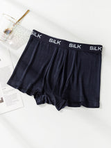 [Dark Blue] SilkSilky  100% Silk Jersey Men's Underwear 005