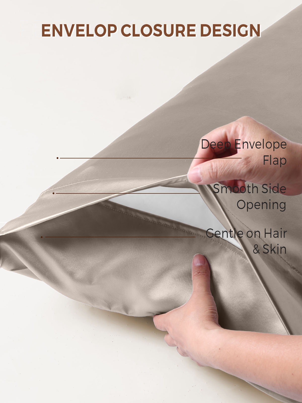 19Momme 100% Mulberry Silk Pillowcase - Envelope Closure