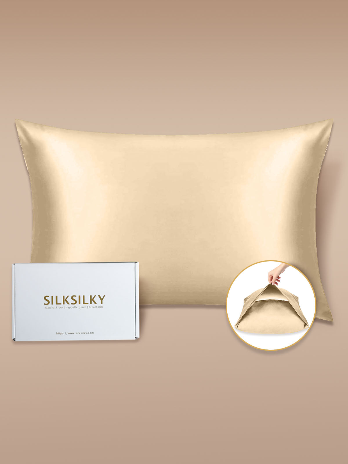 19Momme 100% Mulberry Silk Pillowcase - Envelope Closure