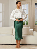 SilkSilky-US-19Momme-Pure-Silk-Skirt-Dark-Green-005