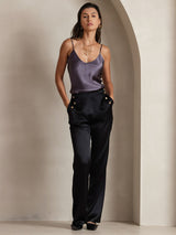 [Purple Gray] SilkSilky  Spaghetti Strap V Neck Camisole Top 005