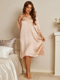 SilkSilky US Pure Silk Long Sleeve Nightgown Champagne 003