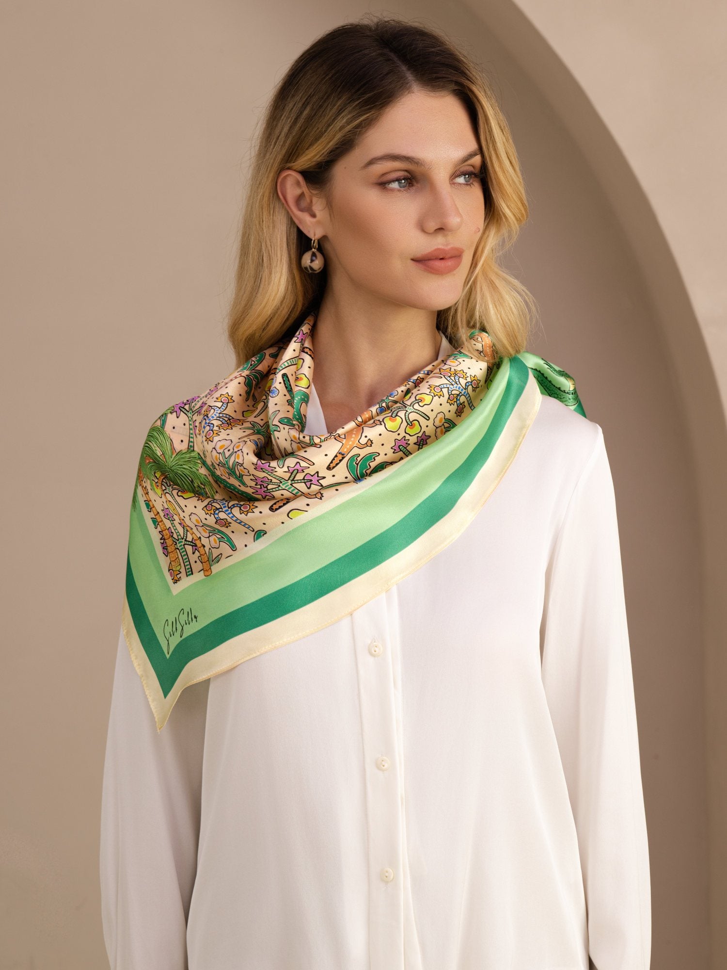 [Sand Crocodile] SilkSilky Scarf 002
