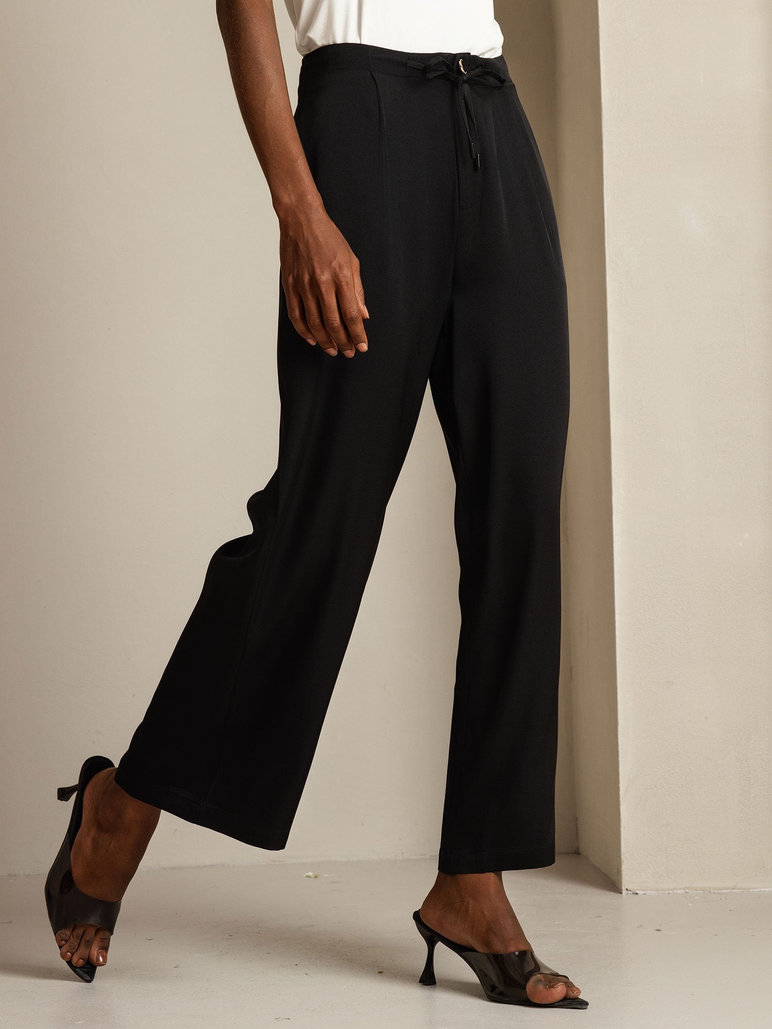 [Black] SilkSilky 19Momme Silk Womens Pants 007