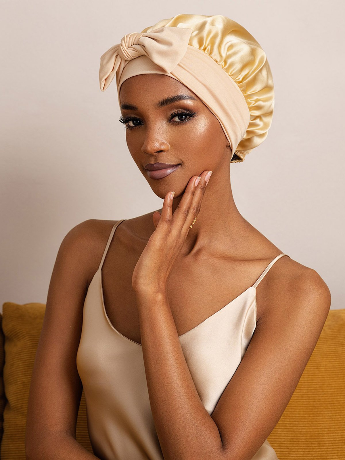 SilkSilky Pure Silk Sleep Cap Champagne 004