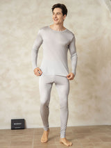 [Silver] SilkSilky  Long Sleeve Round Neck Men's Long Johns 003