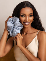[Steel Blue] SilkSilky  Scrunchie 002