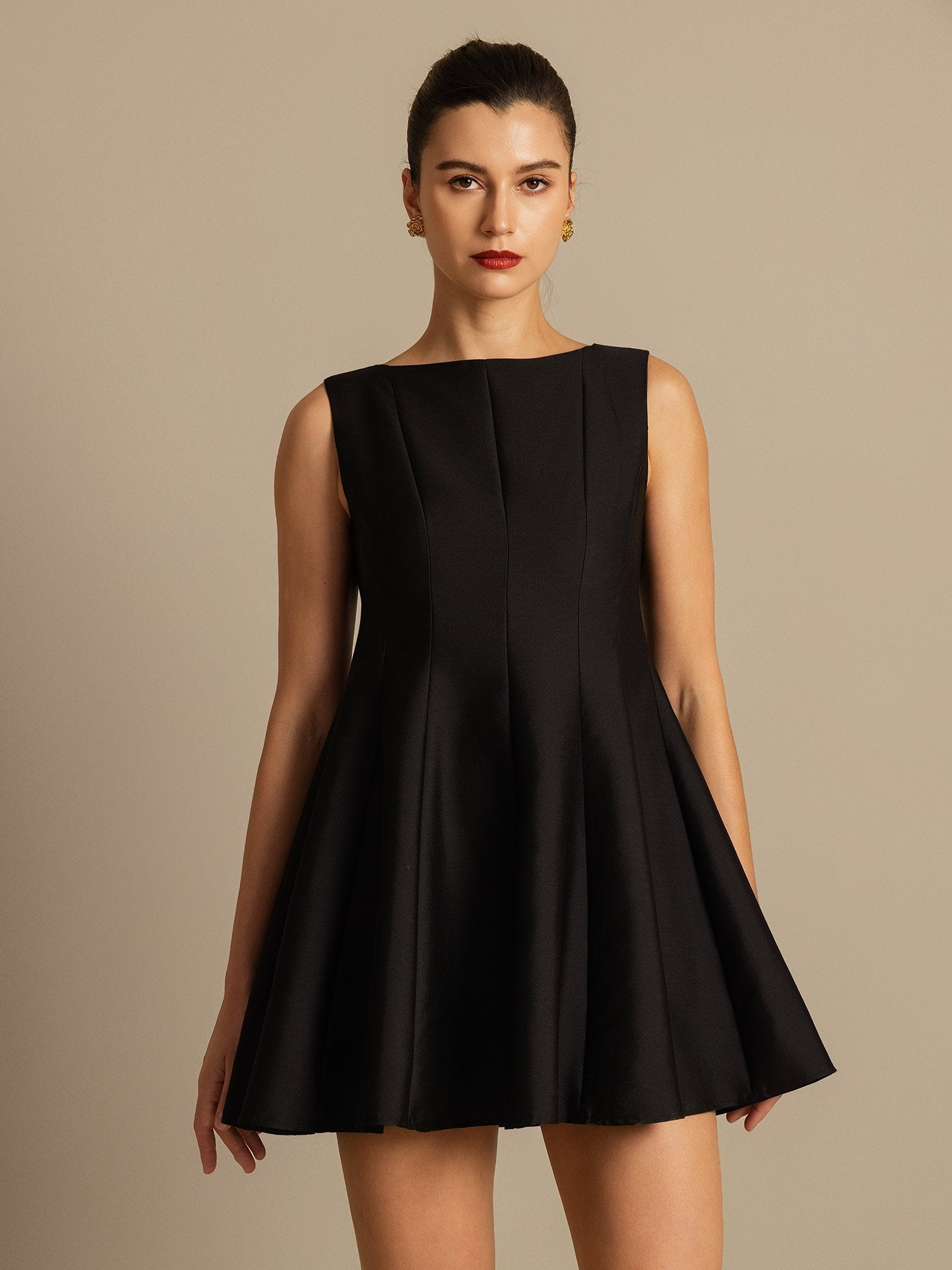 [Black] SilkSilky  32Momme Silk Dress 003,