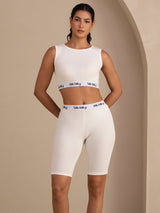 [White] SilkSilky  Sleeveless Crew Neck Camisole Top 003
