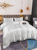 SilkSilky US 19Momme Pure Silk Bedding Set Silver 004