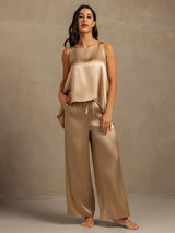 [Champagne] SilkSilky  Sleeveless Women's Pajamas 007