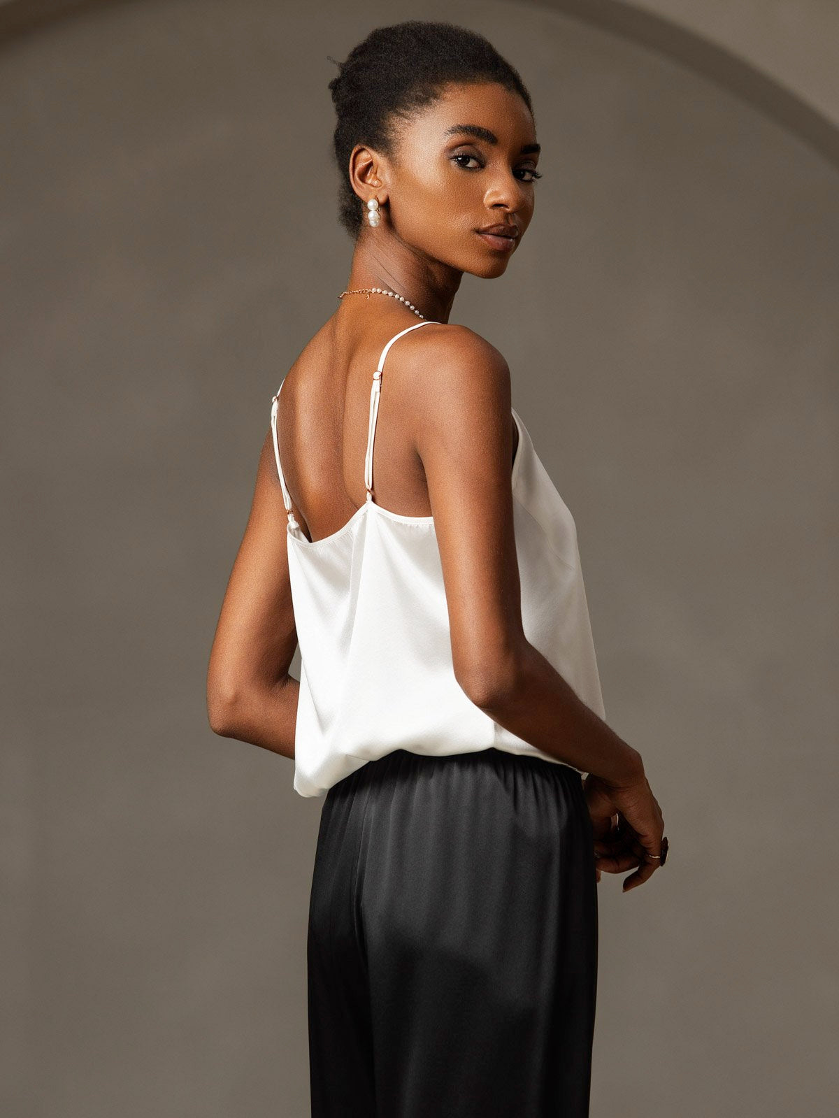 [White] SilkSilky  19Momme Silk Camisoles 004