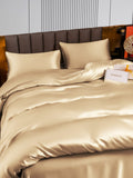 SilkSilky US 22Momme Pure Silk Bedding Set Beige 004