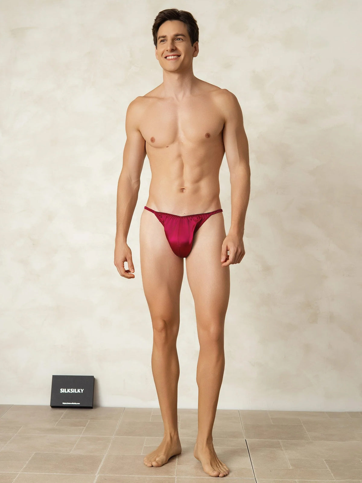 [Wine] SilkSilky  Pure Silk Mens Underwear 005