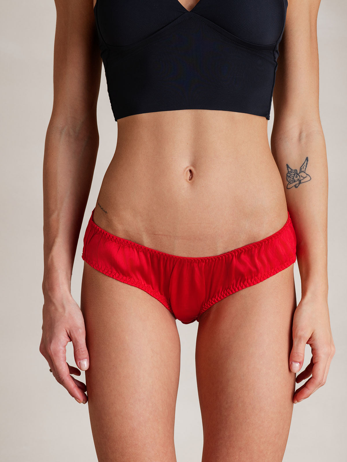 [Red] SilkSilky  Silk Knitted Panty 003