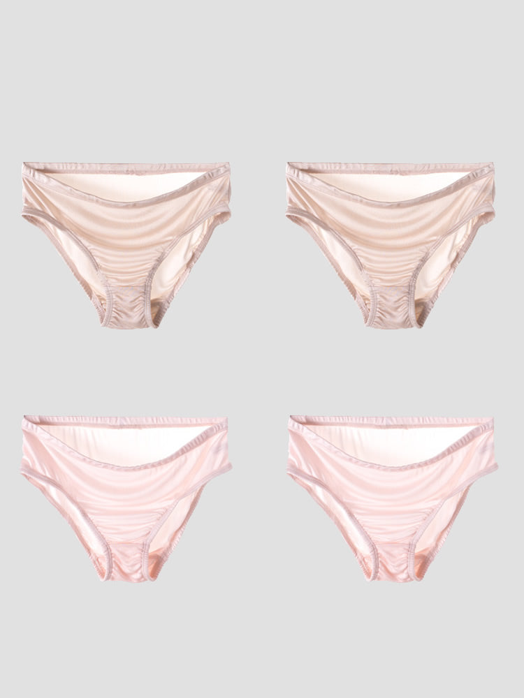 [Beige+LightPink] SilkSilky Silk Knitted Panty 003