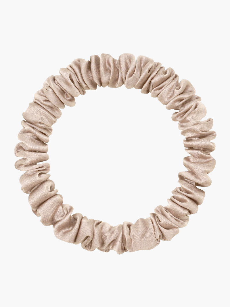 [Beige] SilkSilky 19Momme Pure Silk Scrunchie 004