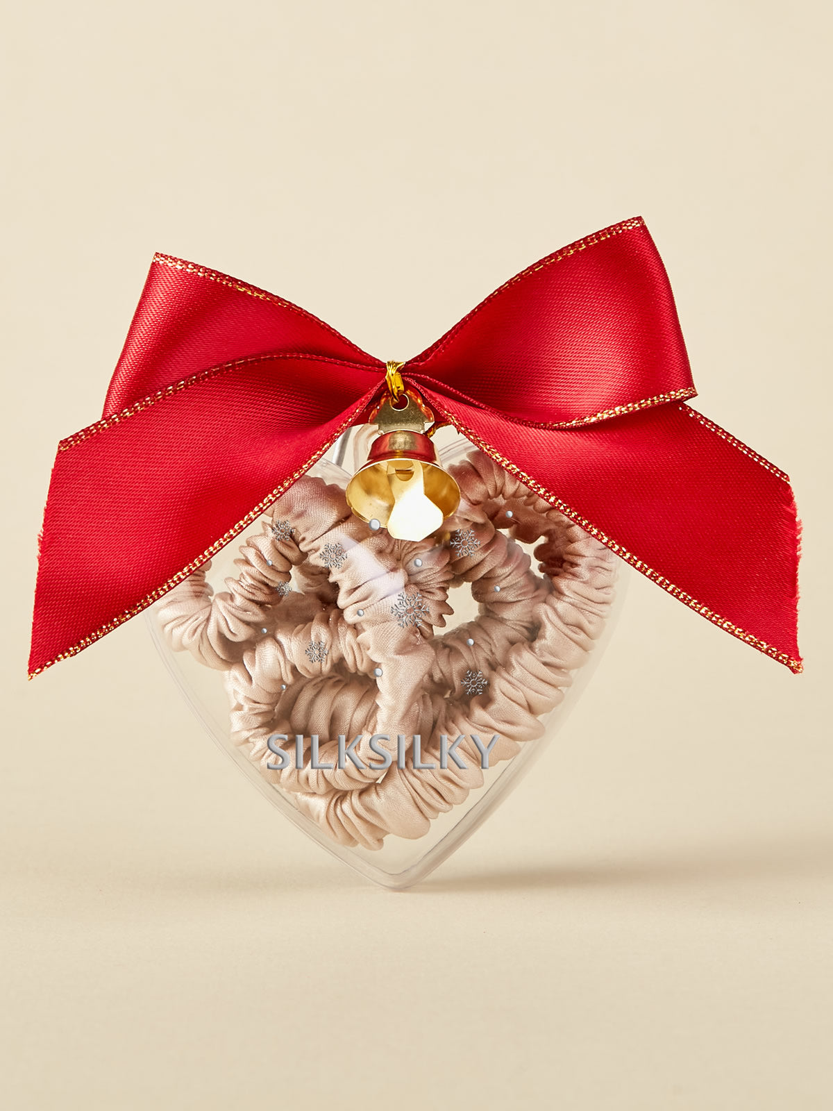 [Beige] SilkSilky Pure Silk Scrunchie 001