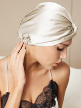 [Beige] SilkSilky  Sleep Cap 002