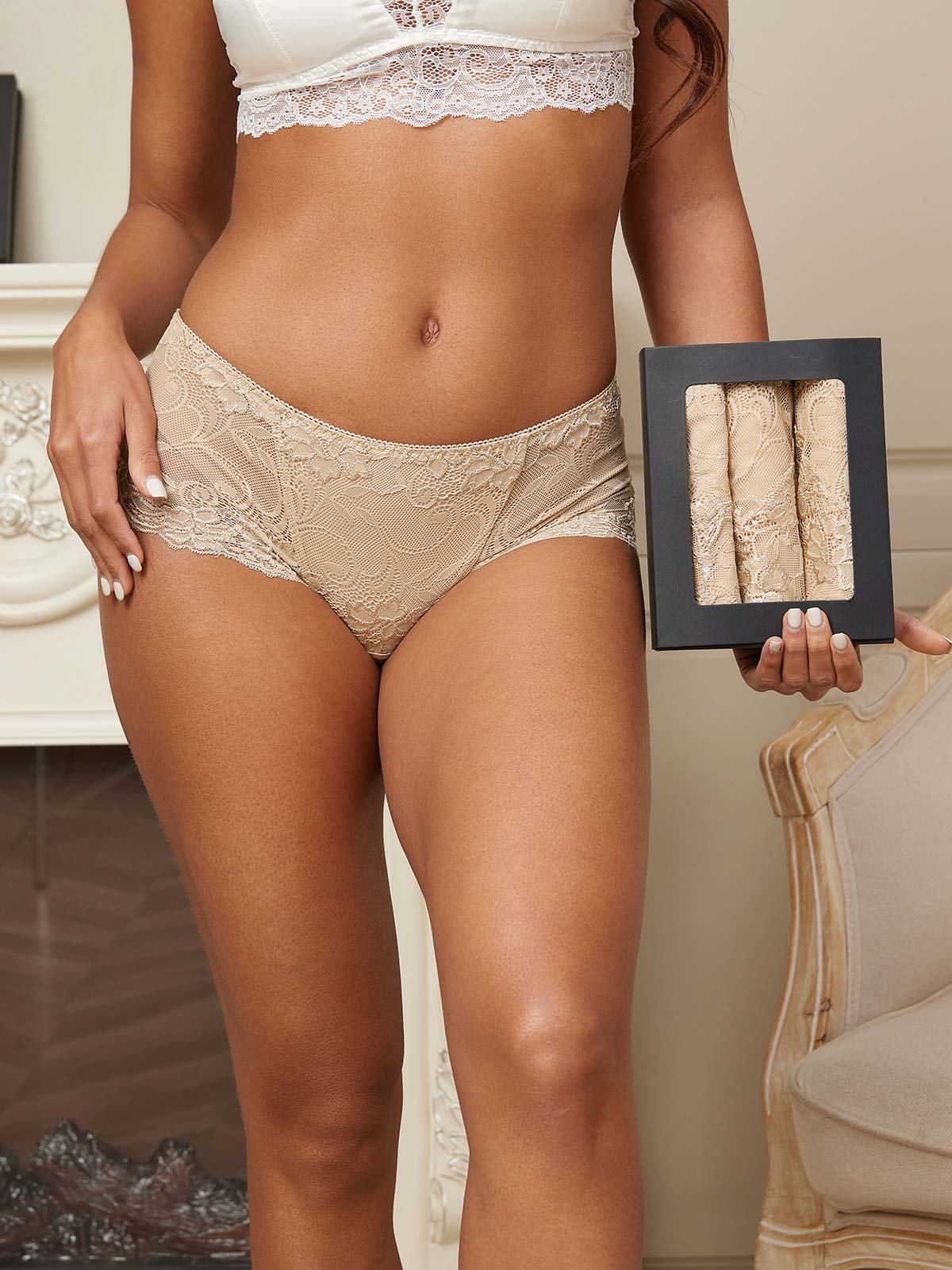 [Beige] SilkSilky  Silk Knitted Panty 001