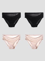 [Black+Beige] SilkSilky Silk Knitted Panty 003