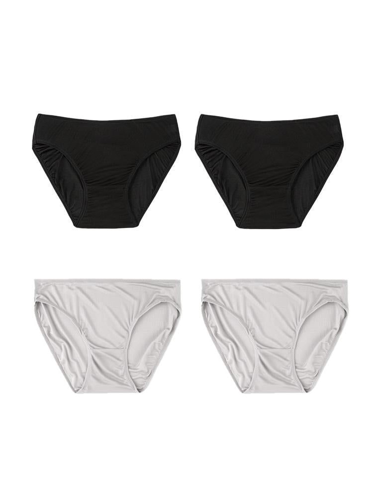 [Black+Gray] SilkSilky Silk Knitted Panty 002