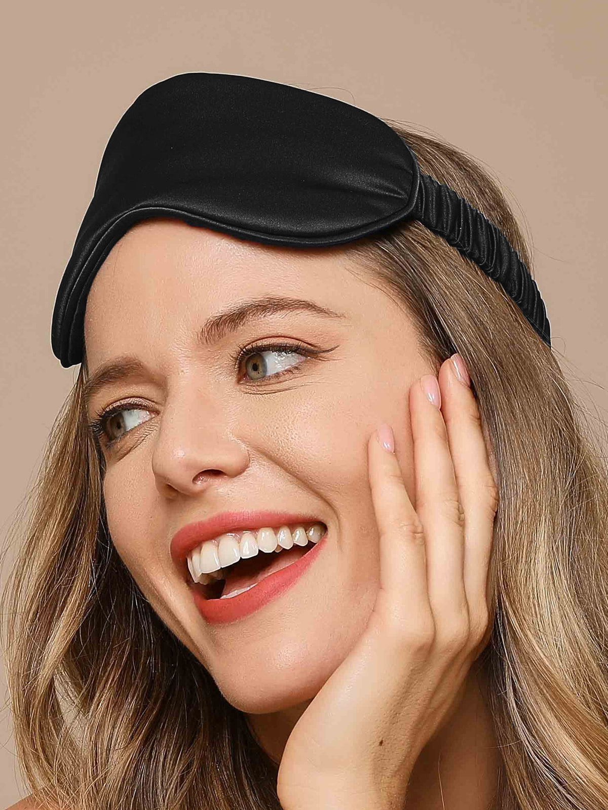 [Black] SilkSilky 19Momme Pure Silk Eye Mask 001