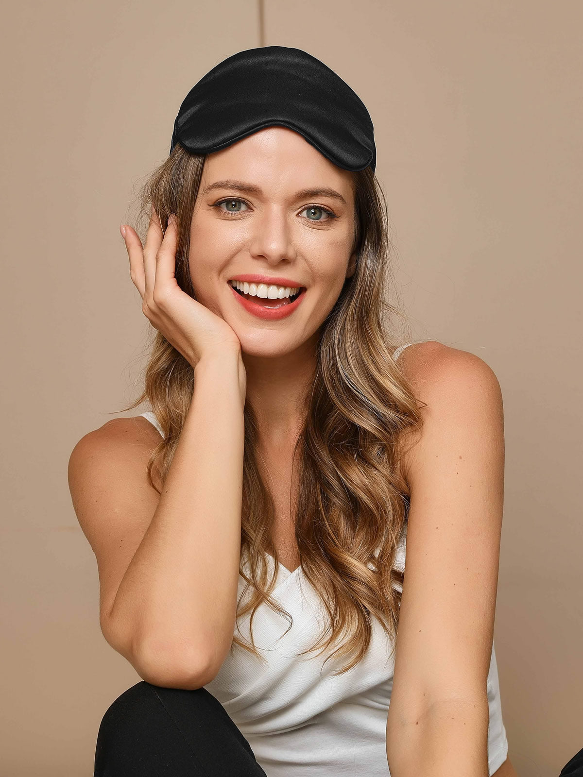 [Black] SilkSilky 19Momme Pure Silk Eye Mask 002