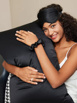 [Black] SilkSilky 19Momme Pure Silk Pillowcase Set 001