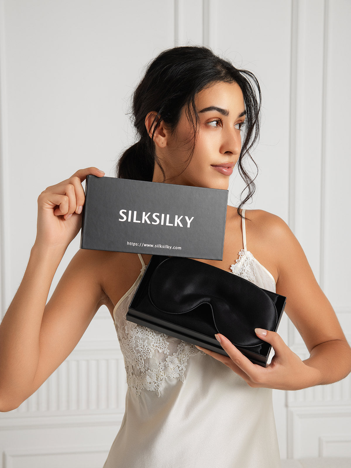 [Black] SilkSilky 19Momme Pure Silk Pillowcase Set 002