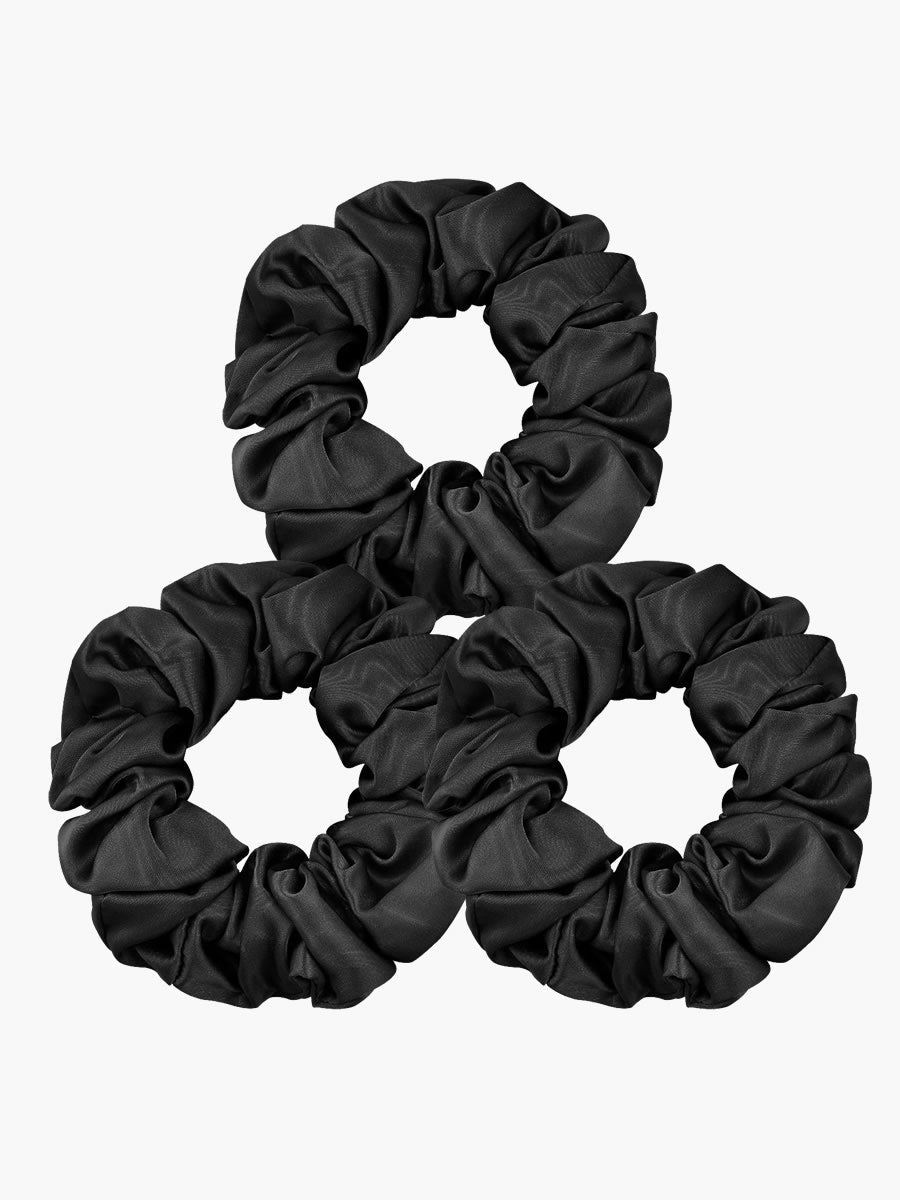 [Black] SilkSilky 19Momme Pure Silk Scrunchie 003