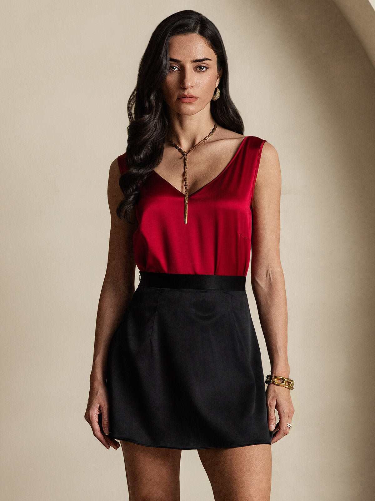 [Black] SilkSilky 19Momme Silk Skirt 004
