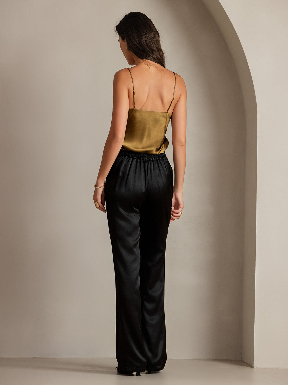 [Black] SilkSilky 19Momme Silk Womens Pants 002