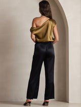 [Black] SilkSilky 19Momme Silk Womens Pants 002