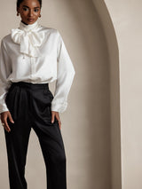 [Black] SilkSilky 19Momme Silk Womens Pants 003