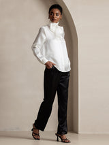 [Black] SilkSilky 19Momme Silk Womens Pants 006