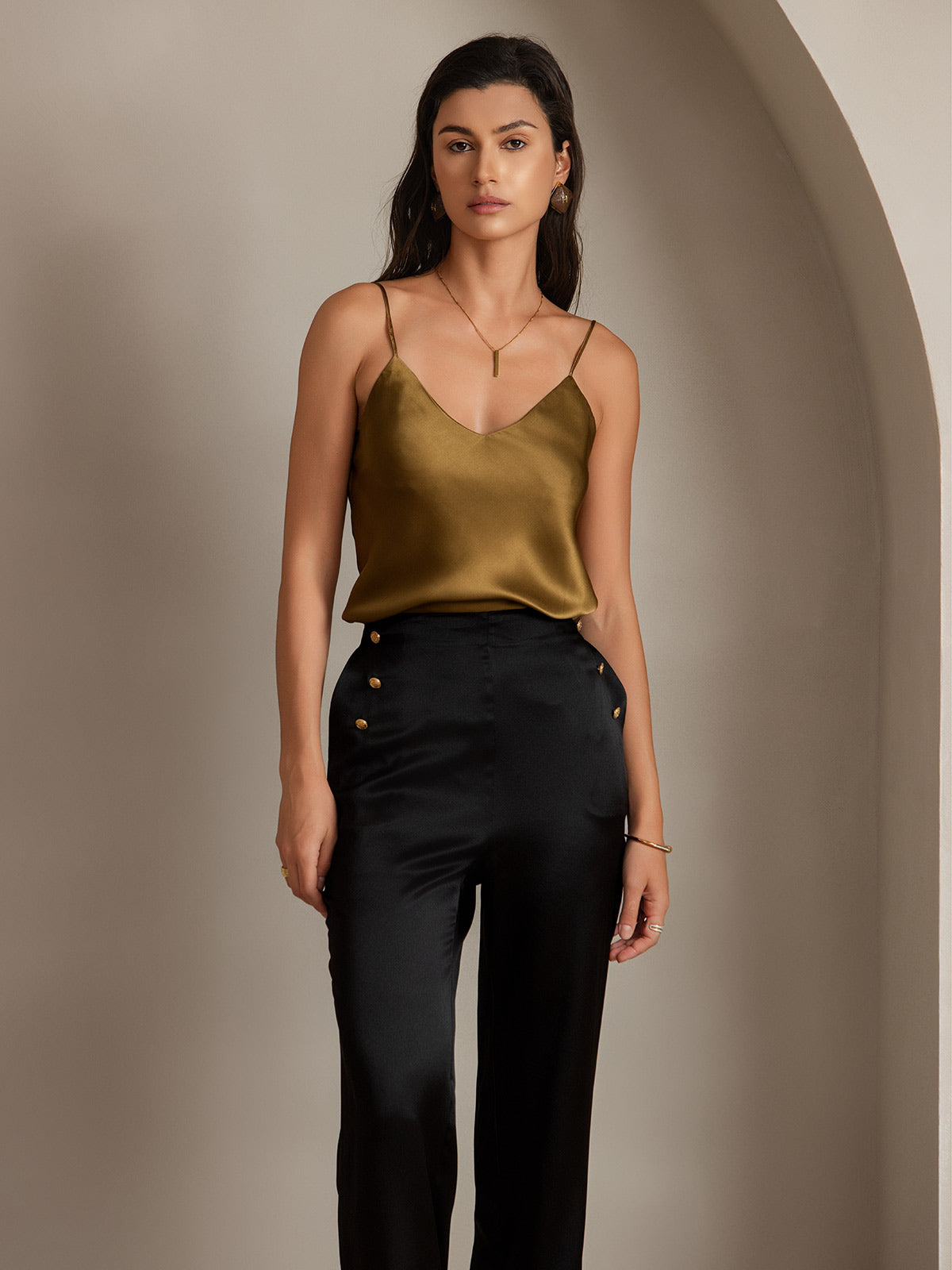 [Black] SilkSilky 19Momme Silk Womens Pants 006