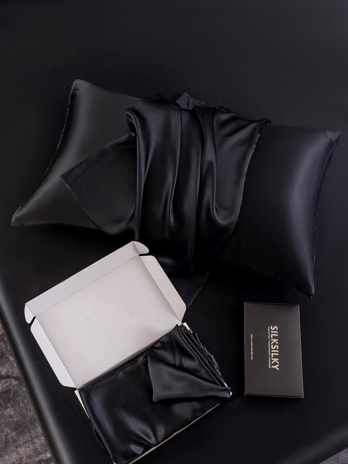 [Black] SilkSilky 30Momme Pure Silk Pillowcase 006