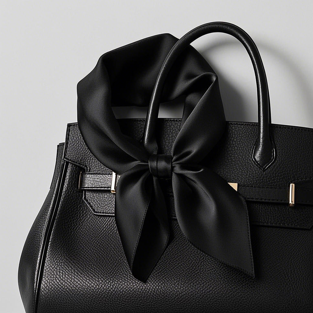 [Black] SilkSilky Pure Silk Scarf 001