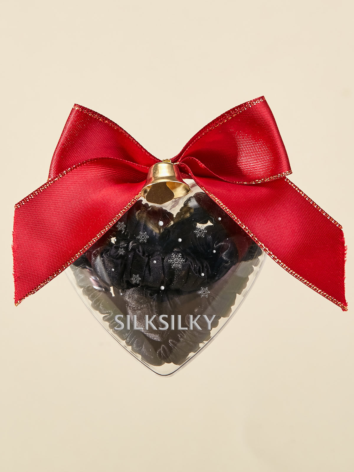 [Black] SilkSilky Pure Silk Scrunchie 001