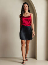 [Black] SilkSilky  Pure Silk Skirt 007